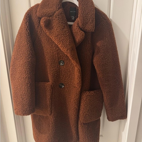 Brown Teddy Coat / Size 8 / New Look - Picture 2 of 6